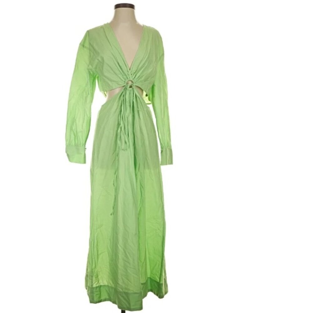 NWT (Mango) Lime Green Cutout Maxi Dress